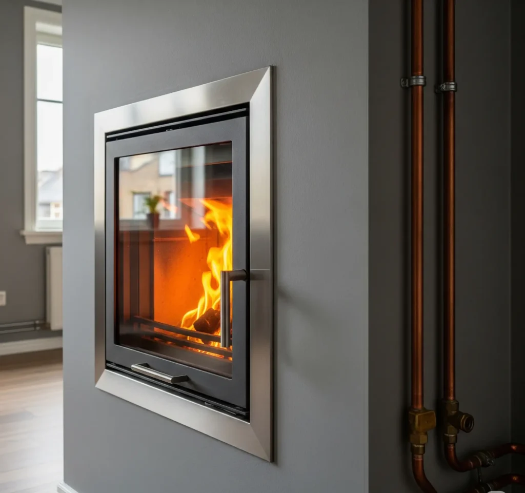Riscaldamento con termocamino in una abitazione